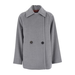 Maxmara Studio Women 'Ariano' Grey Coat With Classic Collar In Wool Woman